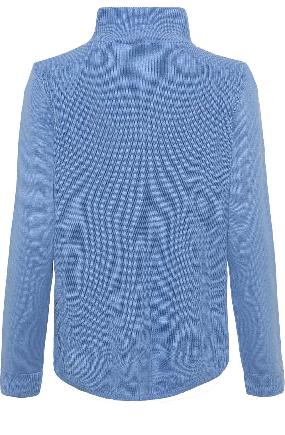 Heather Blue Zip Neck Jumper