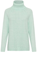 Icy Mint Cable Knit Roll Neck Henny Jumper