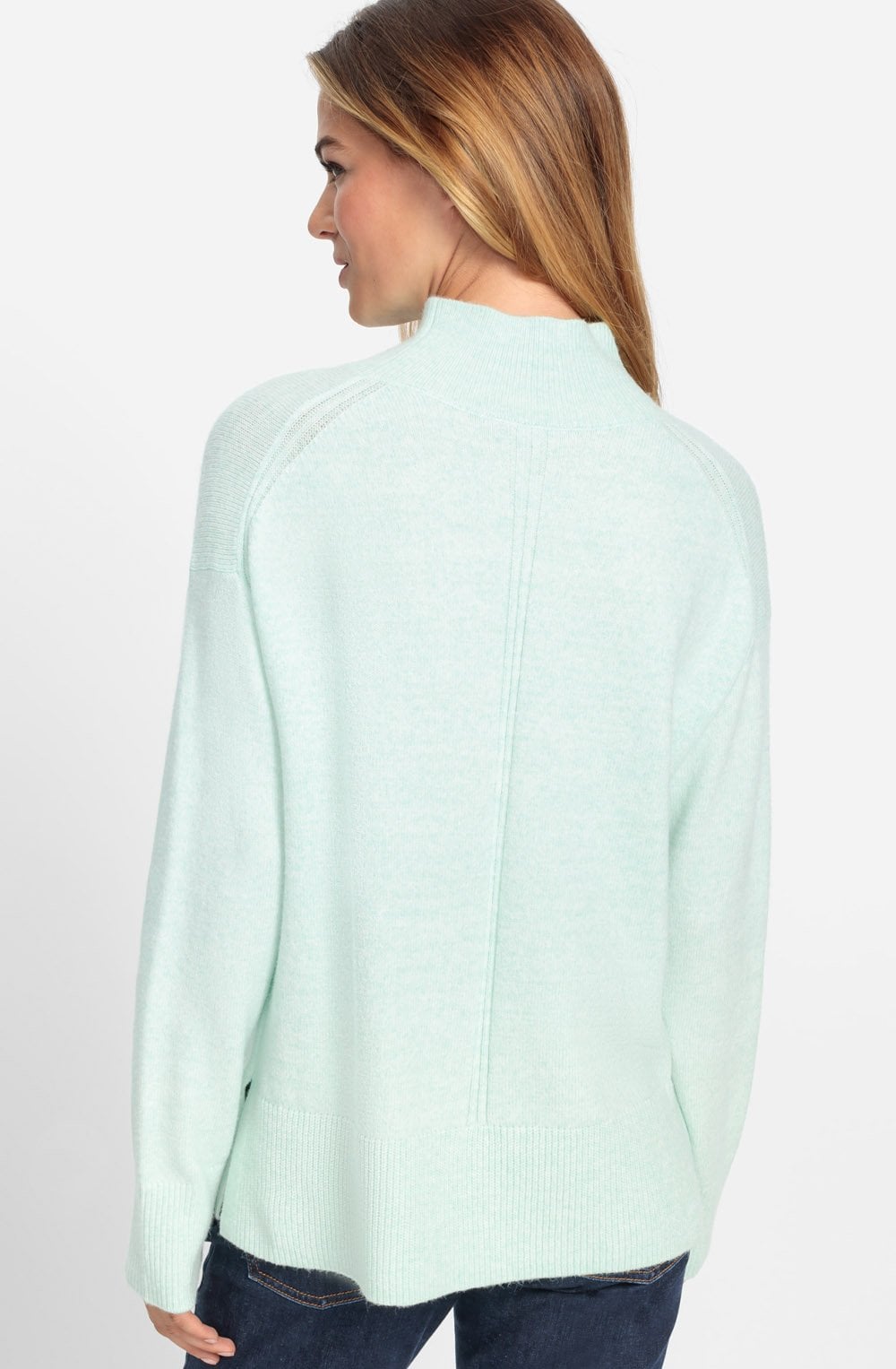 Icy Mint Stand Up Collar Cora Jumper