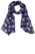 Indigo and Pink Spot Scarf