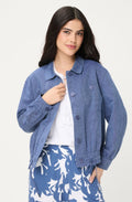Indigo Denim Linen Mix Jacket