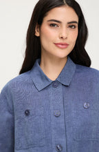 Indigo Denim Linen Mix Jacket