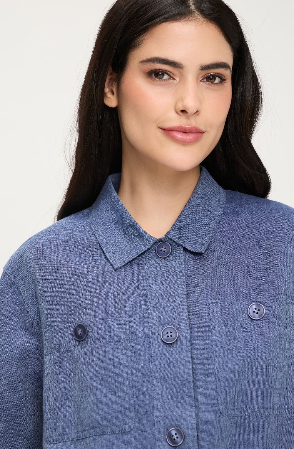 Indigo Denim Linen Mix Jacket