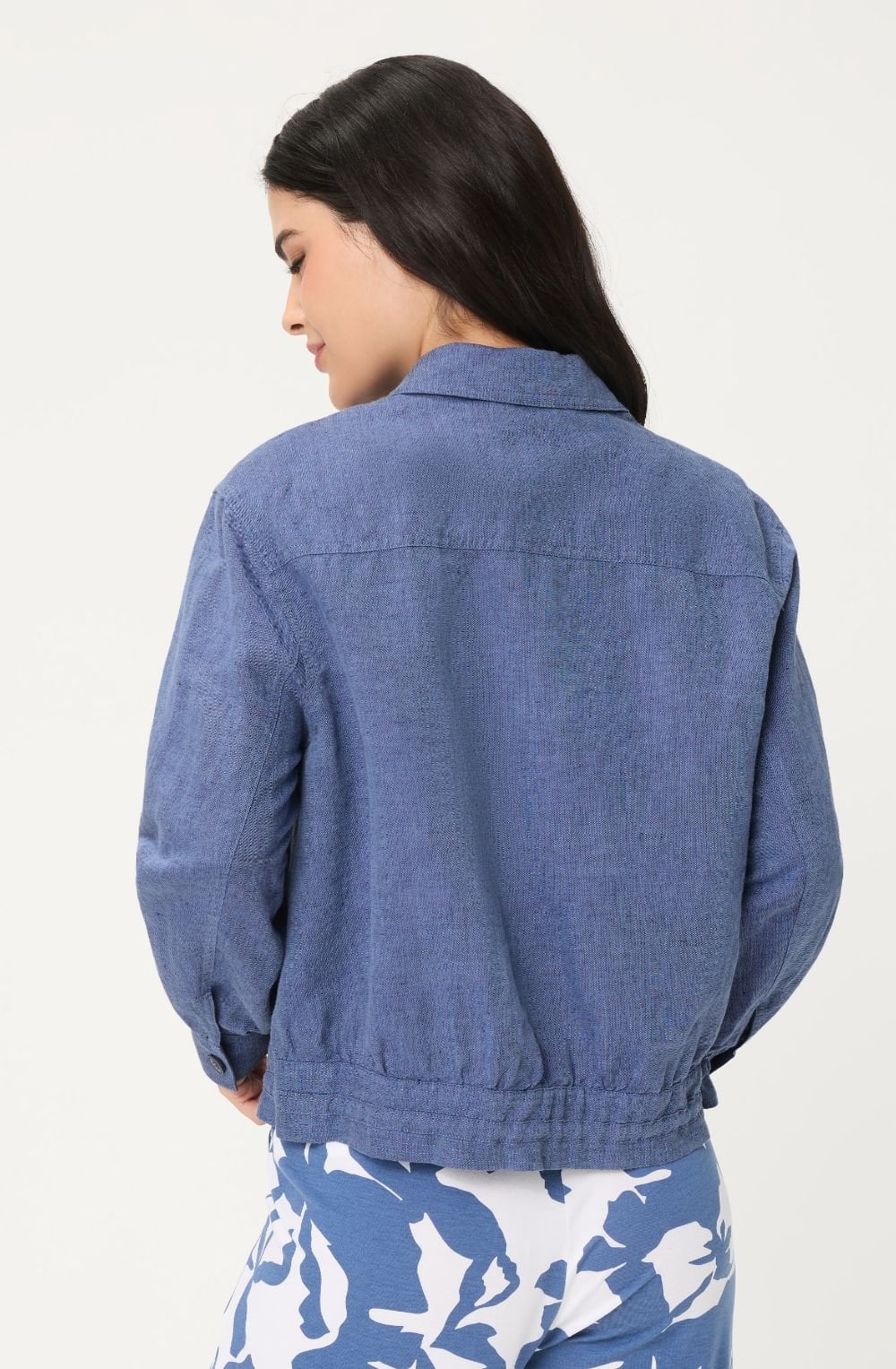 Indigo Denim Linen Mix Jacket