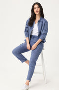 Indigo Denim Linen Mix Lisa 7/8th Trousers