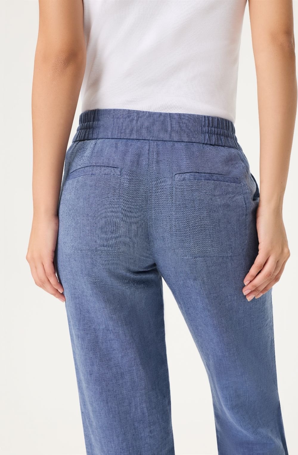 Indigo Denim Linen Mix Lisa 7/8th Trousers