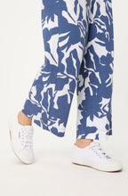 Indigo Floral Jersey Wide Cropped Anna Trousers