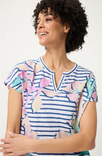 Indigo Stripes and Floral Cosima Top