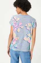 Indigo Stripes and Floral Cosima Top