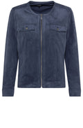 Indigo Suede Effect Biker Jacket