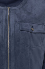 Indigo Suede Effect Biker Jacket