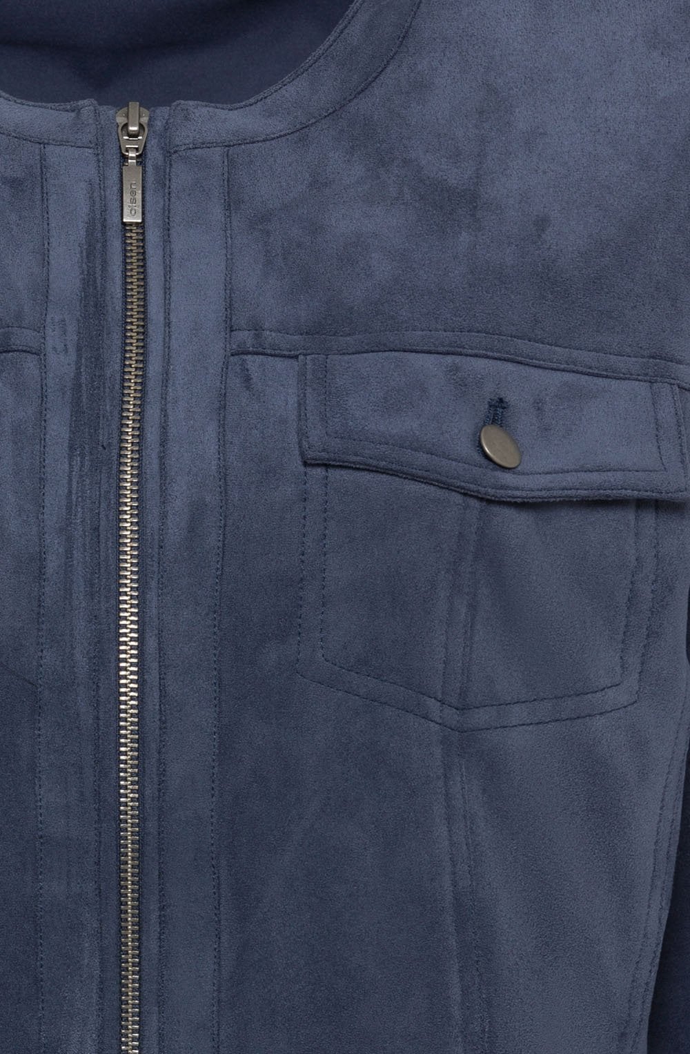 Indigo Suede Effect Biker Jacket