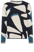 Ink Blue Abstract Print and Diamante Cora Jumper