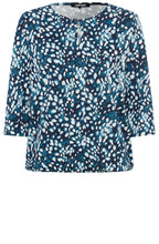 Ink Blue Abstract Print Clara Top