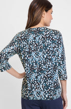 Ink Blue Abstract Print Clara Top