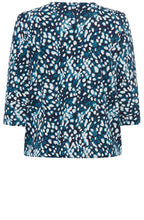 Ink Blue Abstract Print Clara Top