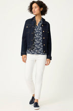 Ink Blue Abstract Print Jersey Hannah Blouse
