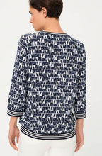 Ink Blue Abstract Print Relaxed Clara Top