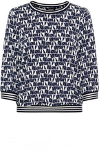 Ink Blue Abstract Print Relaxed Clara Top
