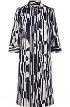Ink Blue All Over Print Shirt Dress
