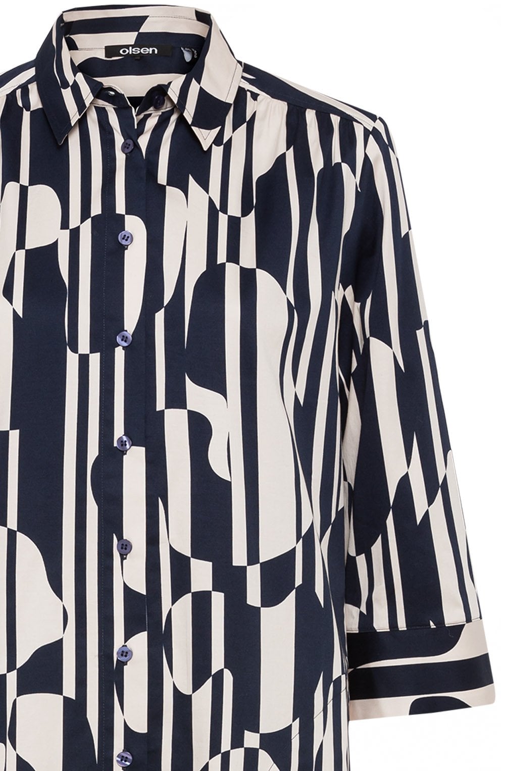 Ink Blue All Over Print Shirt Dress