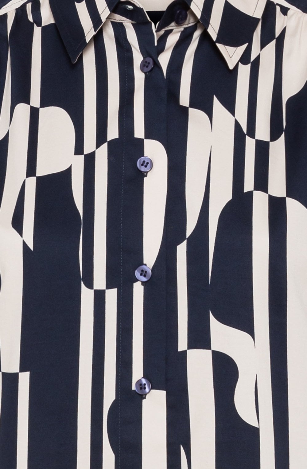 Ink Blue All Over Print Shirt Dress