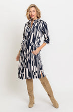 Ink Blue All Over Print Shirt Dress