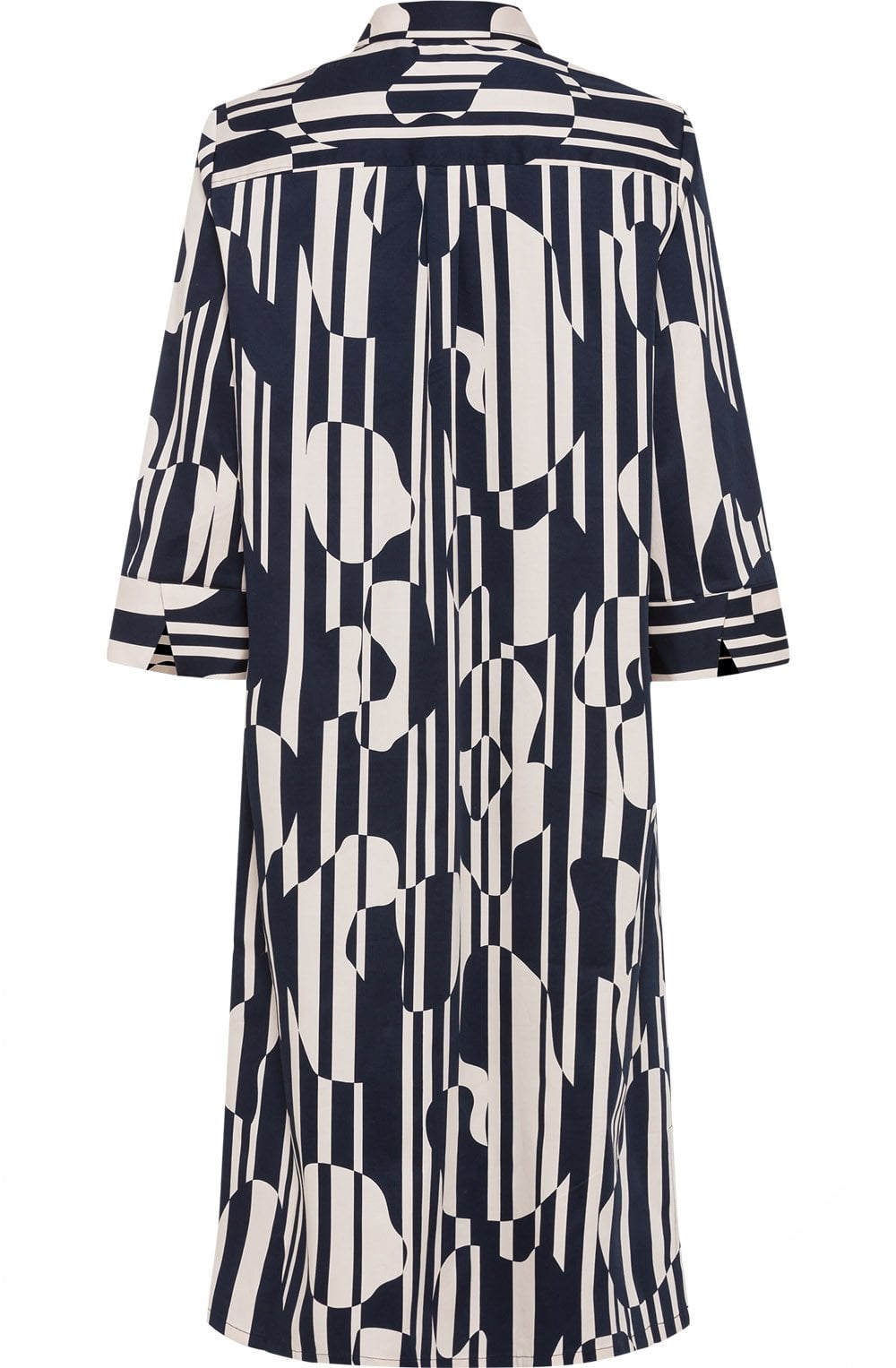 Ink Blue All Over Print Shirt Dress