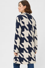 Ink Blue and Beige Longline Henny Cardigan