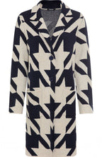Ink Blue and Beige Longline Henny Cardigan