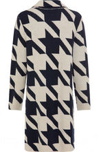 Ink Blue and Beige Longline Henny Cardigan
