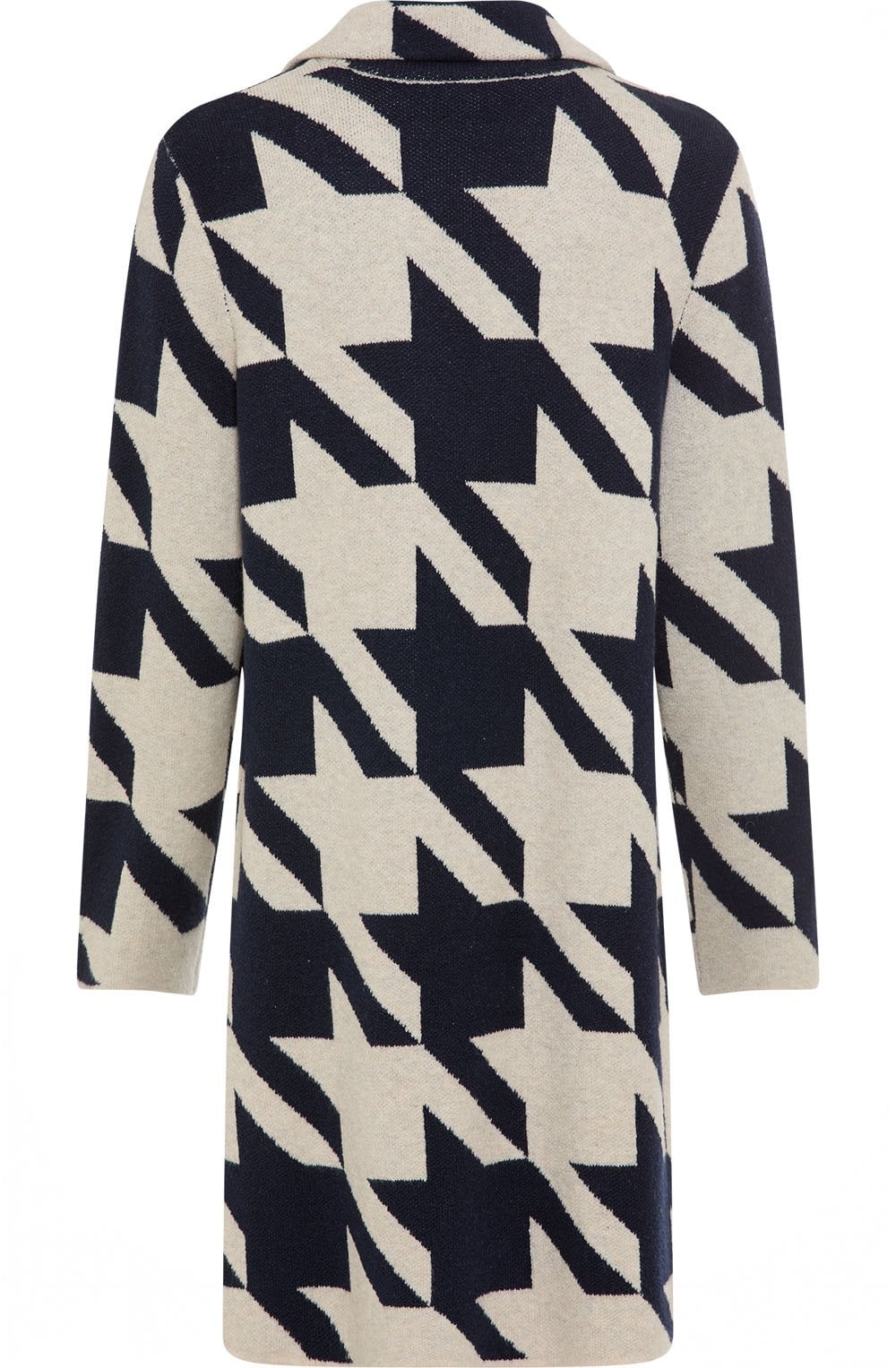 Ink Blue and Beige Longline Henny Cardigan