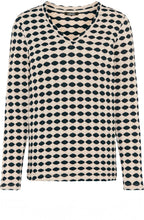 Ink Blue and Beige Textured Jersey Edda Top