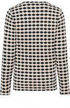 Ink Blue and Beige Textured Jersey Edda Top