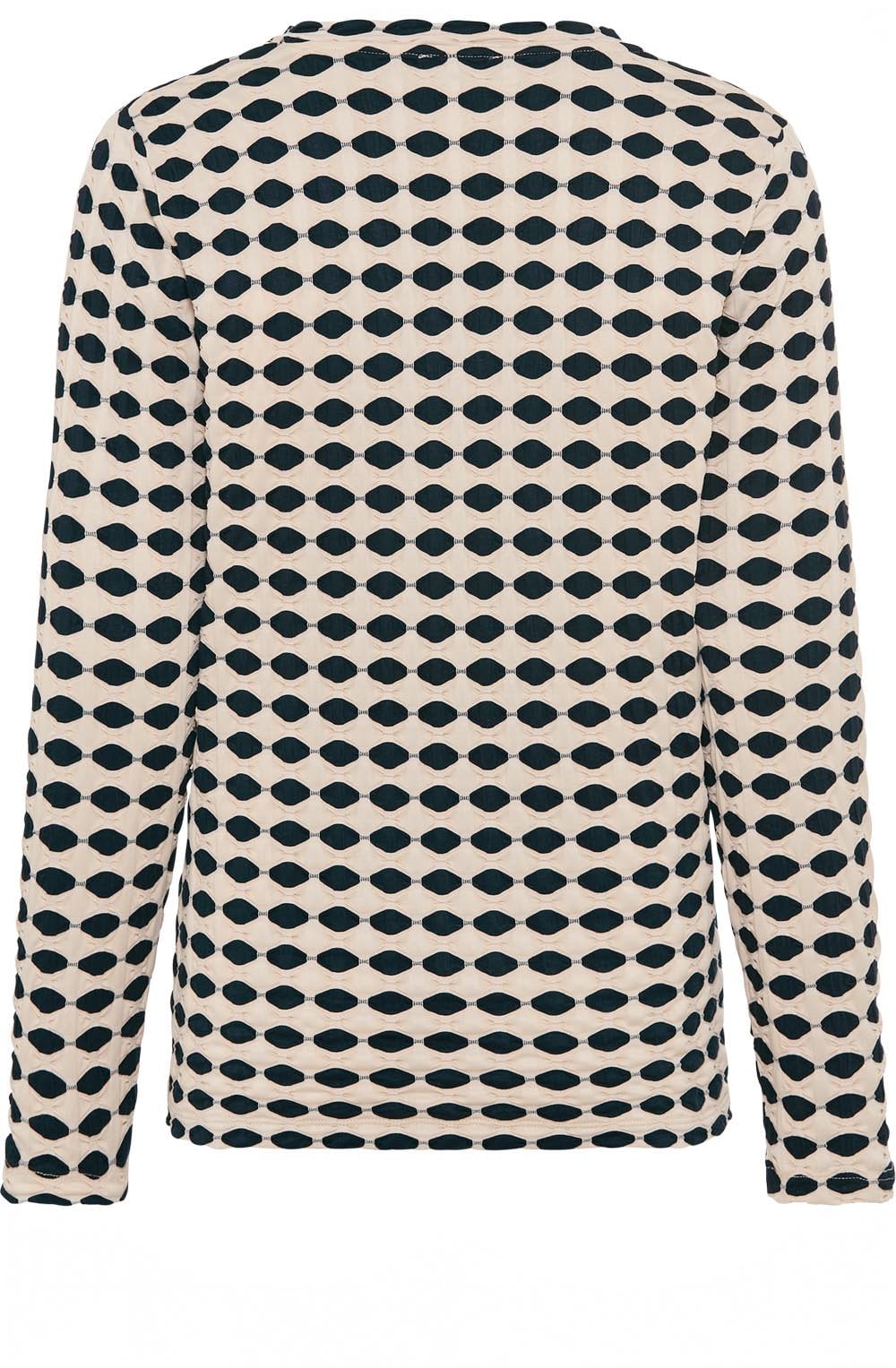 Ink Blue and Beige Textured Jersey Edda Top