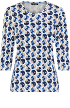 Ink Blue and Classic Beige Circle Edda Top