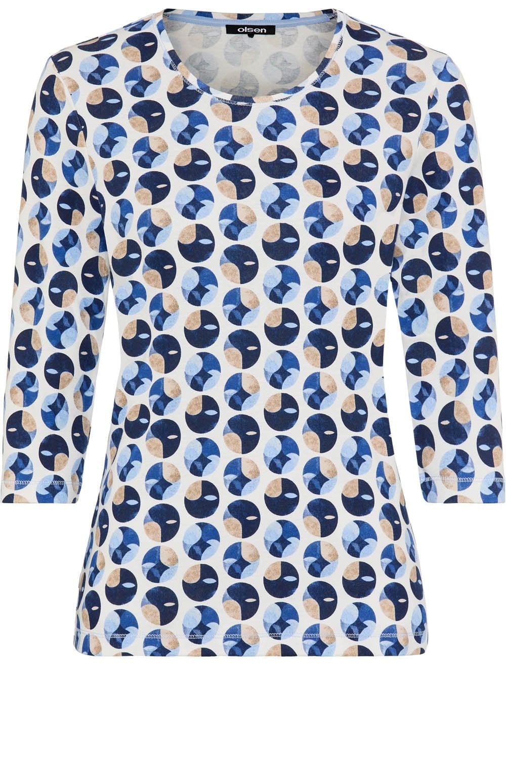 Ink Blue and Classic Beige Circle Edda Top