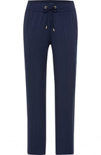 Ink Blue and Gold Detail Lisa Straight Fit Jersey Trousers