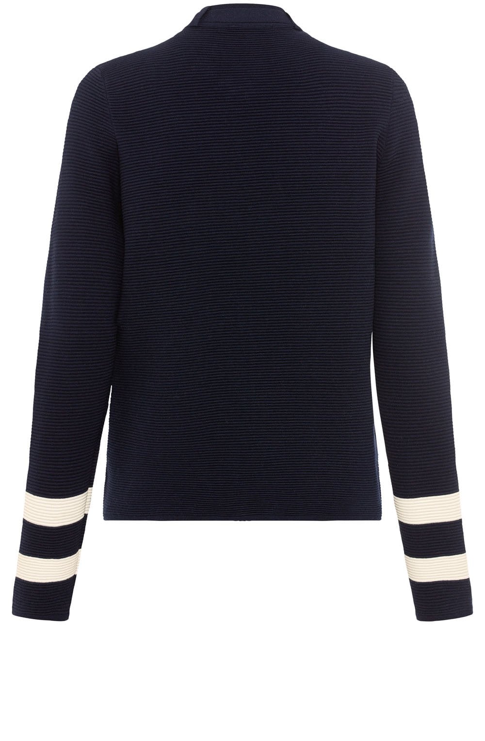 Ink Blue and Gold Detail Ribbed Cardigan