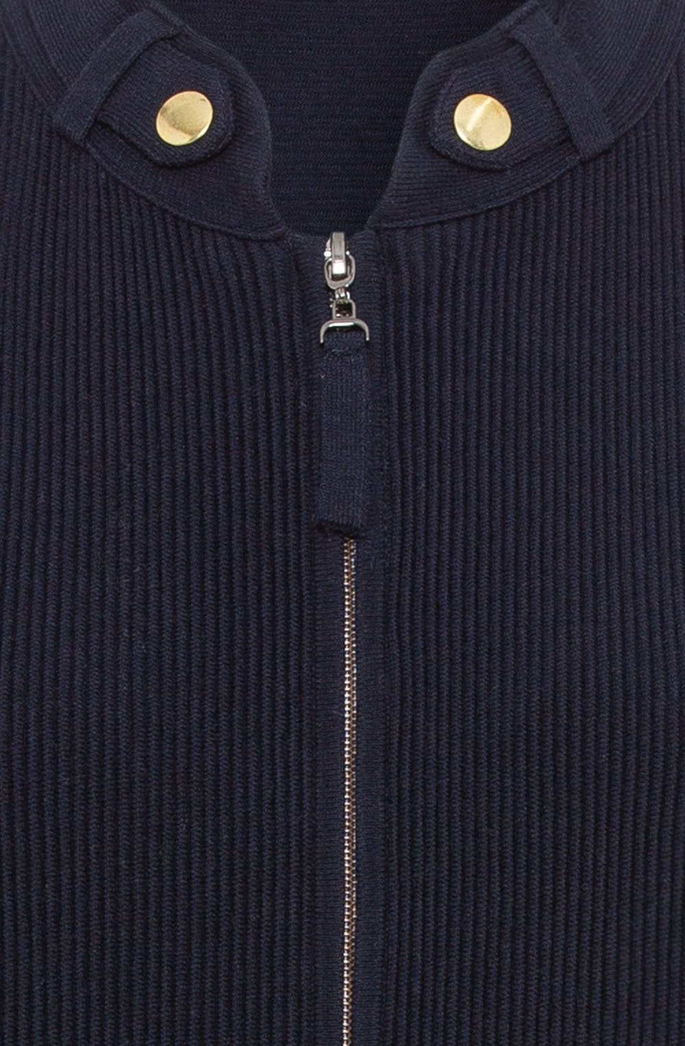 Ink Blue and Gold Detail Ribbed Cardigan