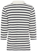 Ink Blue and Off White Hannah Polo Top