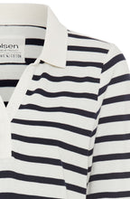 Ink Blue and Off White Hannah Polo Top