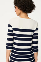 Ink Blue and Off White Striped Edda Top