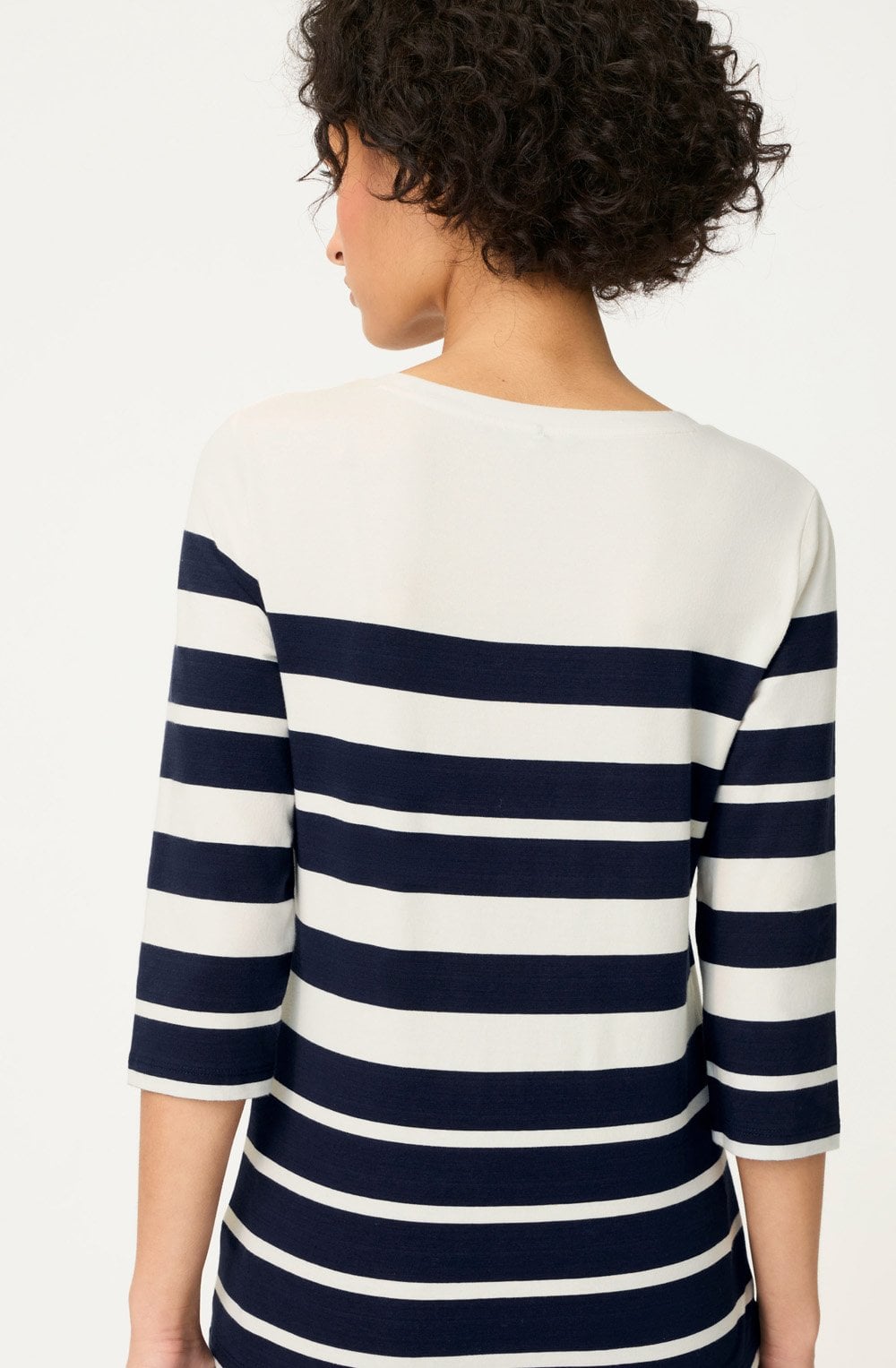 Ink Blue and Off White Striped Edda Top