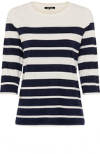 Ink Blue and Off White Striped Edda Top