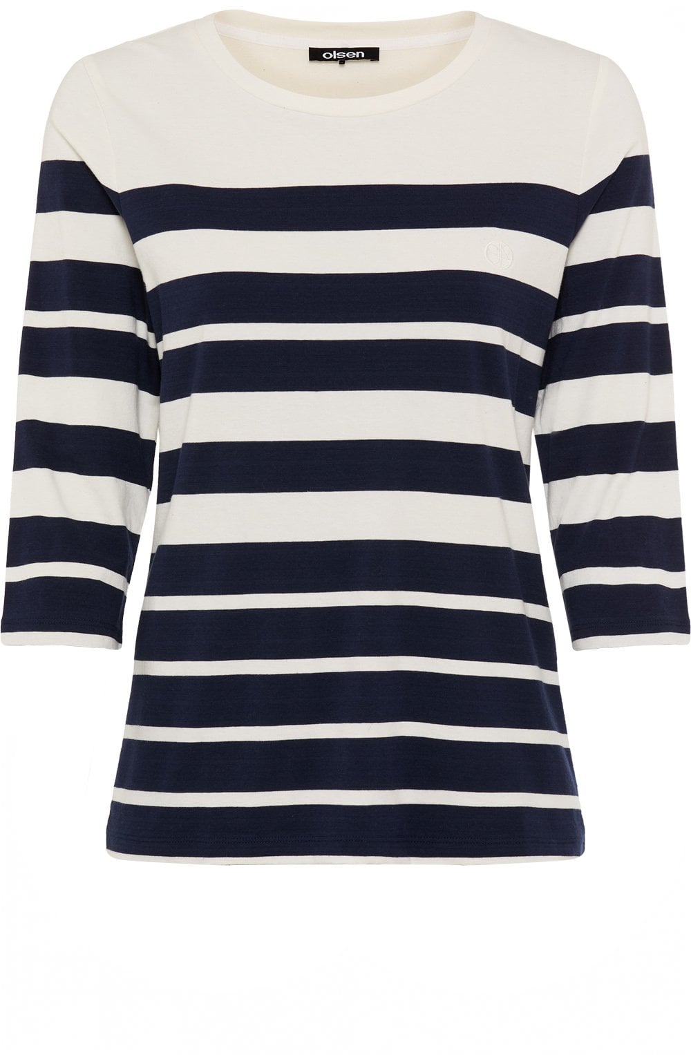 Ink Blue and Off White Striped Edda Top