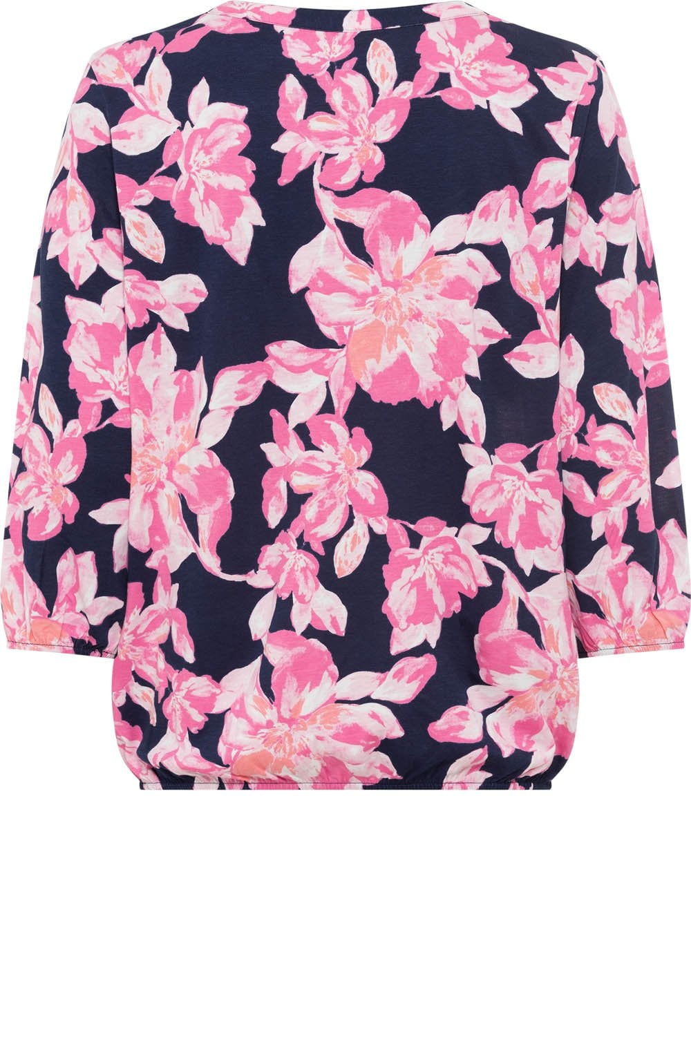 Ink Blue and Pink Floral Clara Blouse