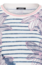 Ink Blue and Pink Floral Hannah Top