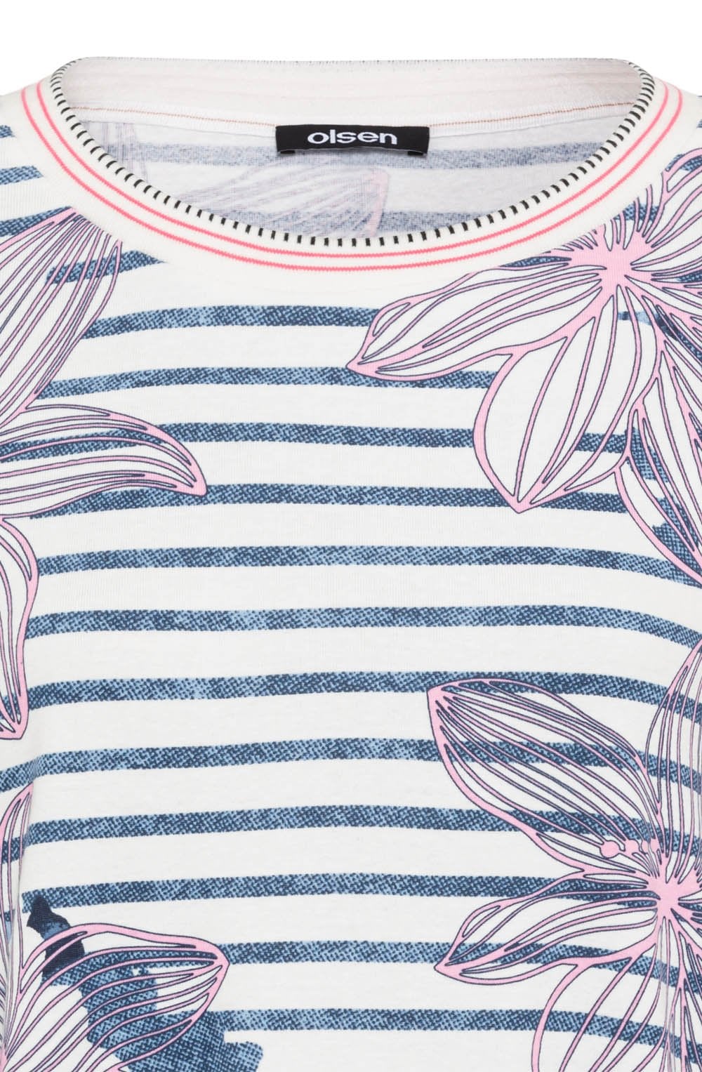 Ink Blue and Pink Floral Hannah Top