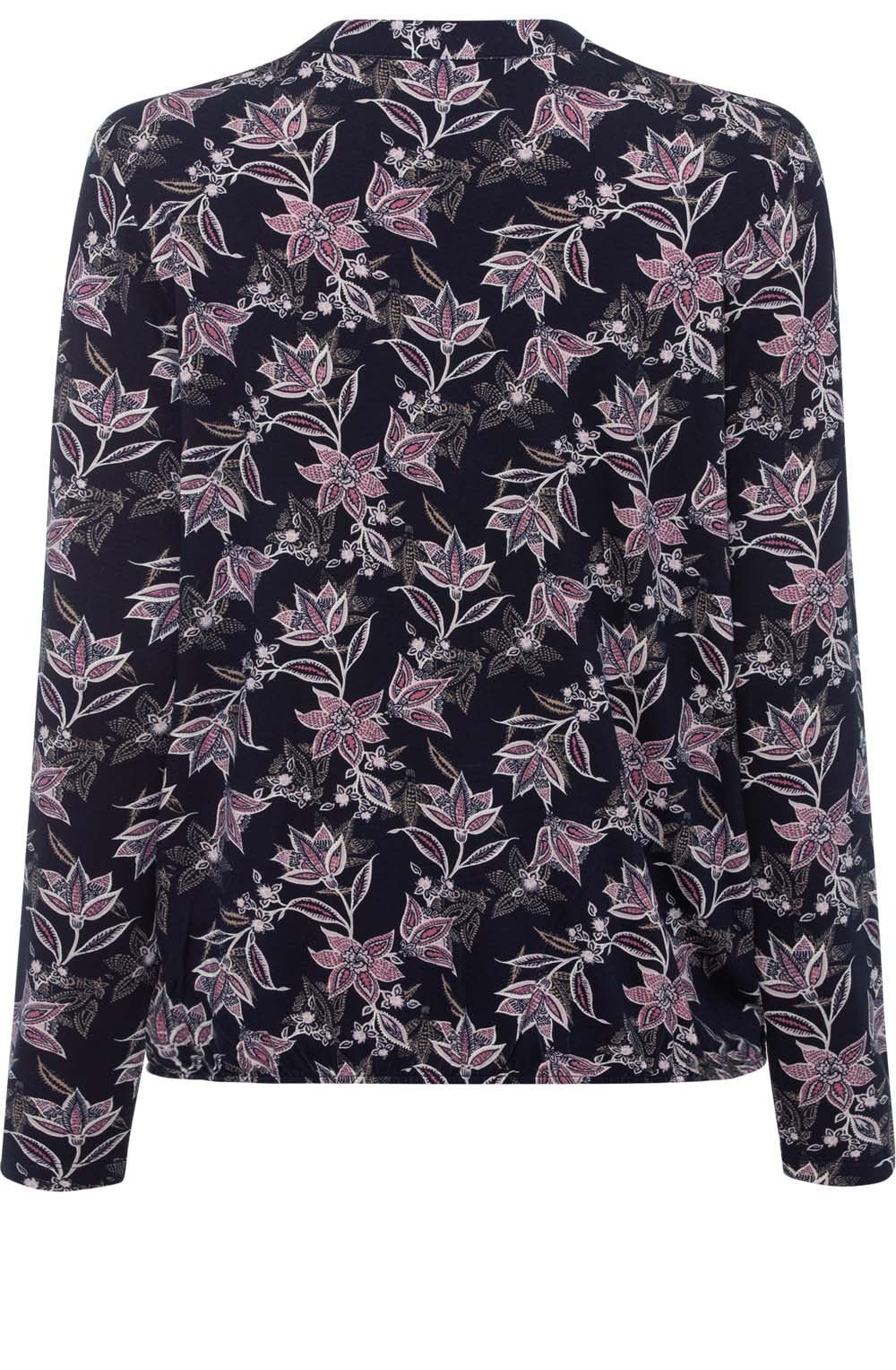 Ink Blue and Powder Rose Floral Top
